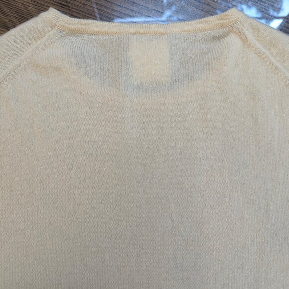 Chanel Vintage Cashmere Tank Top Sweater Pale Yellow Cream CC Logo Size S RARE - Picture 9 of 14